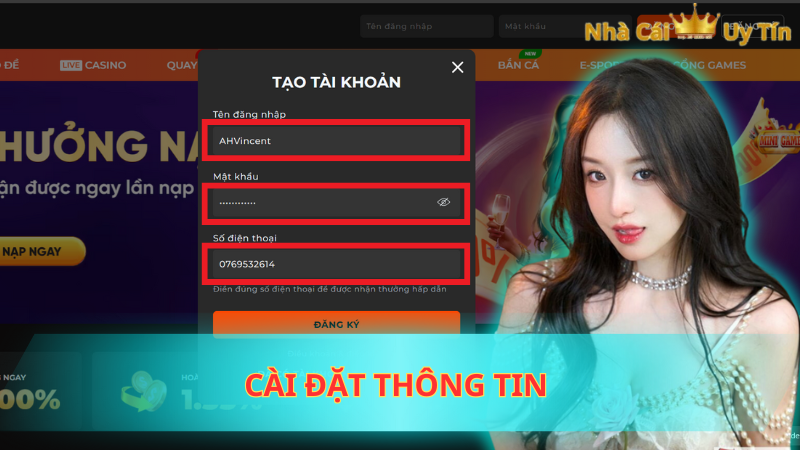 Cài đặt thông tin